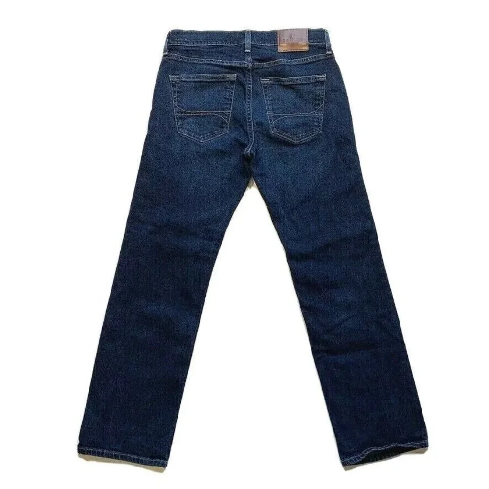 Hollister Epic Flex Classic Straight Jeans Men 29x30 Stretch Dark Blue Denim NEW